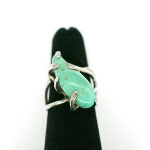 Turquoise Free Form Ring Sterling Vintage